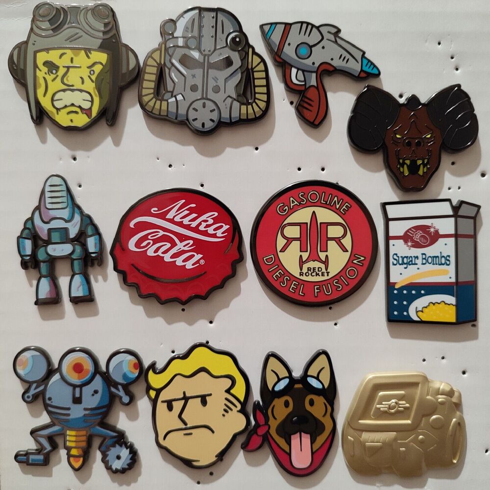 Fallout Enamel Pins Lot Official Bethesda Mystery Pin Series Full Set Of 12